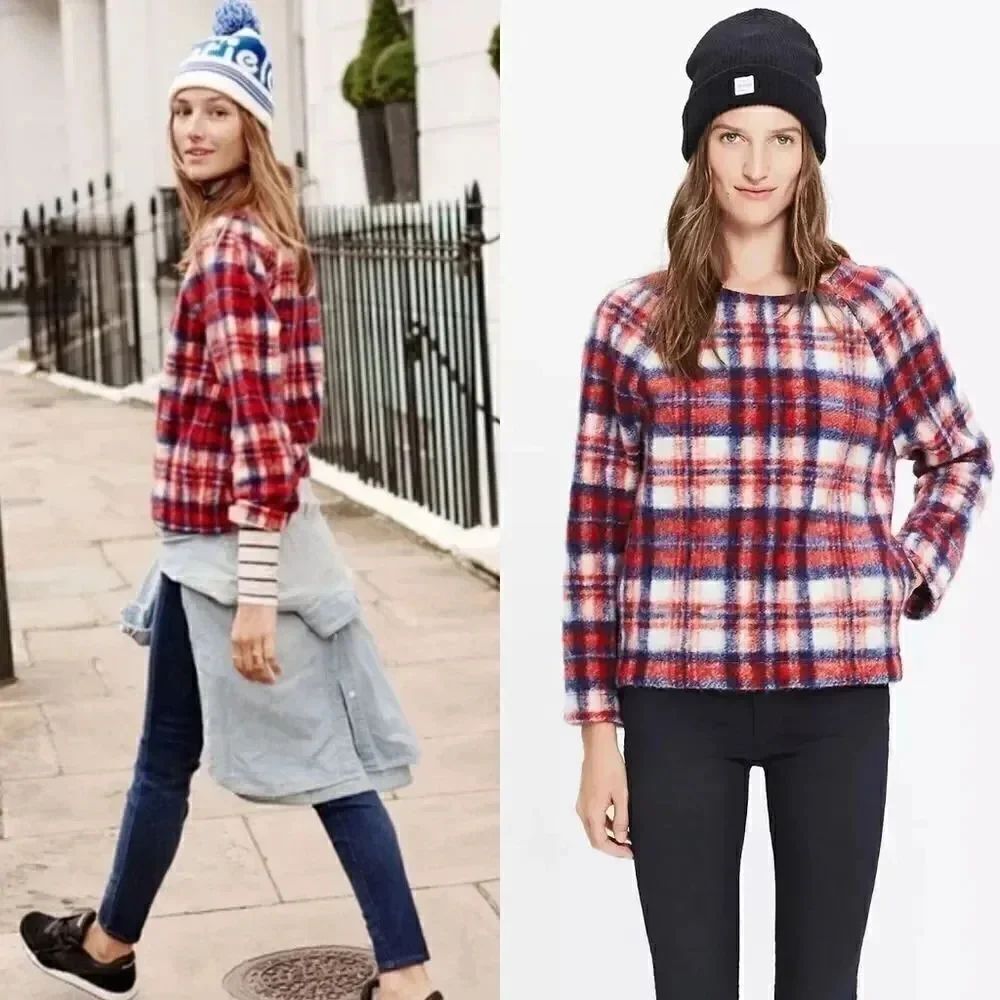 Madewell Brushed Plaid Pullover Top